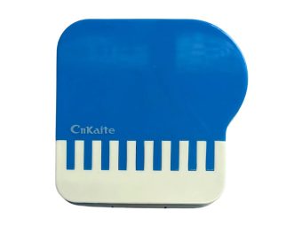 Pianopatroon contactlens bewaarset, kleur: blauw