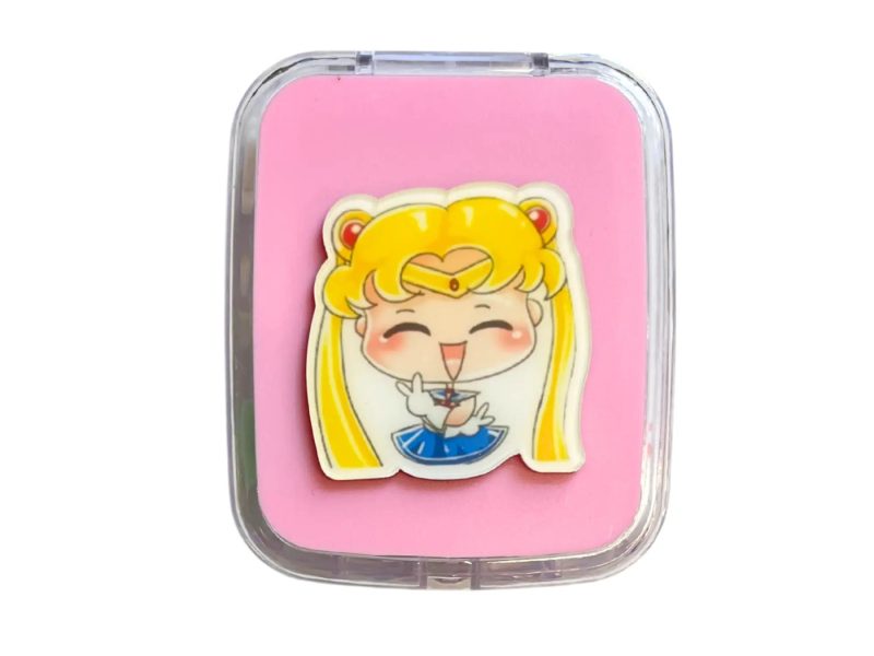 Bewaarset voor contactlenzen met Sailor Moon-patroon, kleur: roze