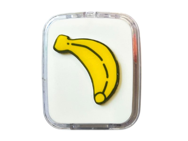 Vruchtenpatroon contactlenshouderset, kleur: Banaan